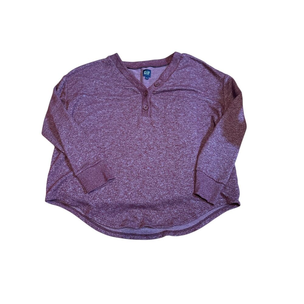 Merlot Ease – GAP Long‑Sleeve Henley unisex L
